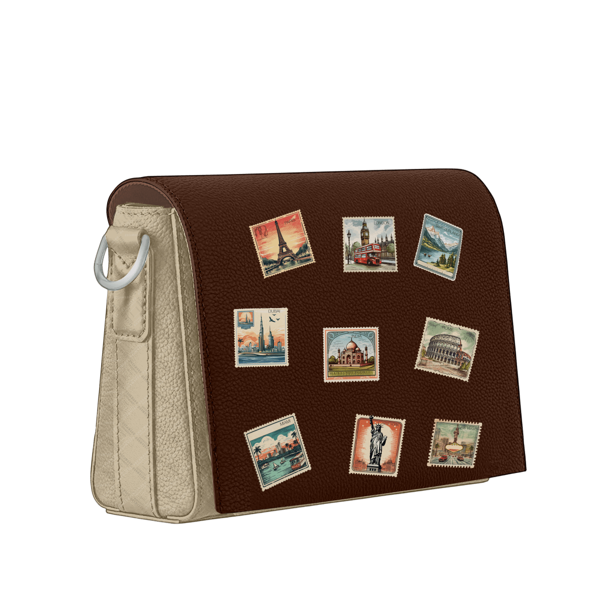 Messenger Pouch - Travel stamp