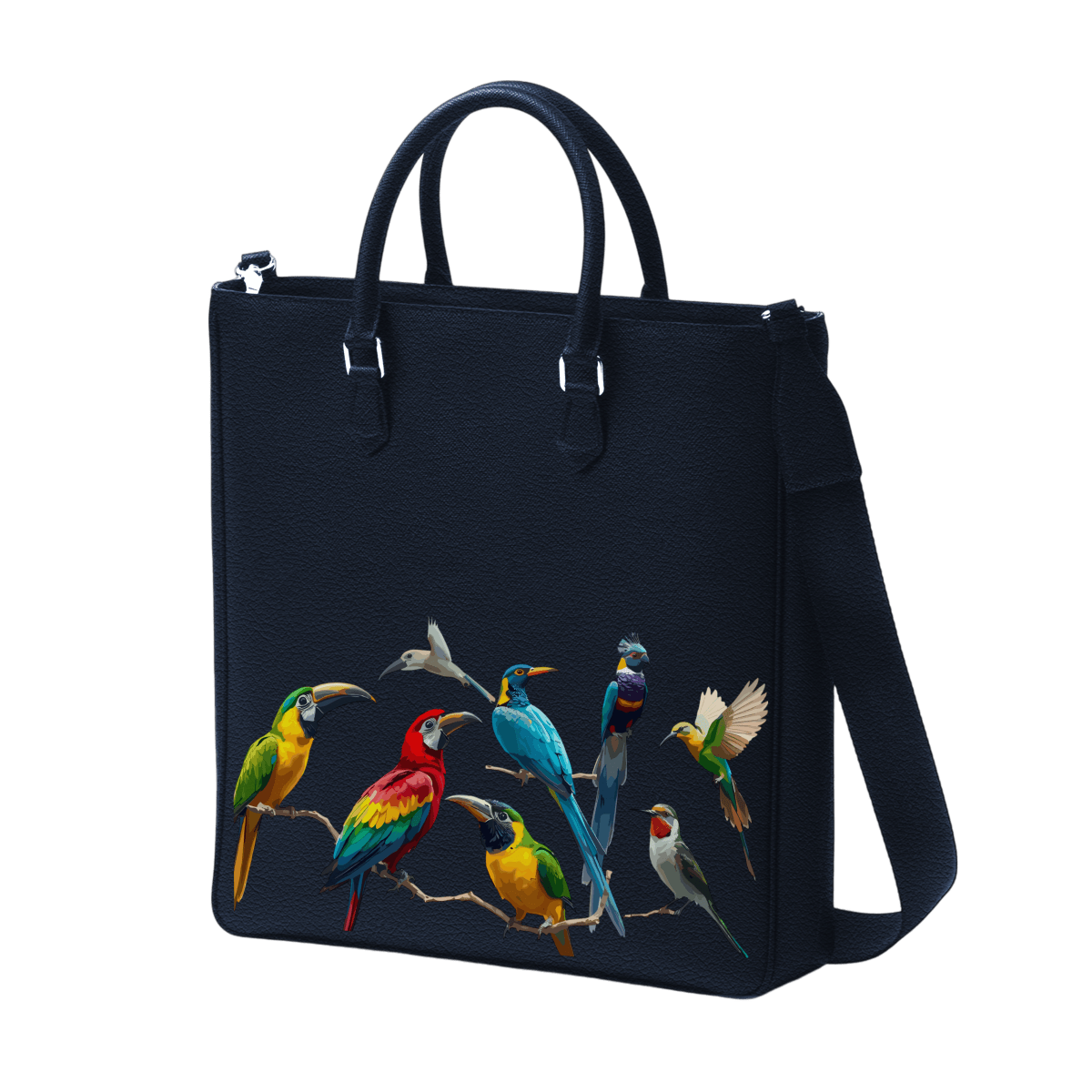 Tall Tote - Exotic Birds