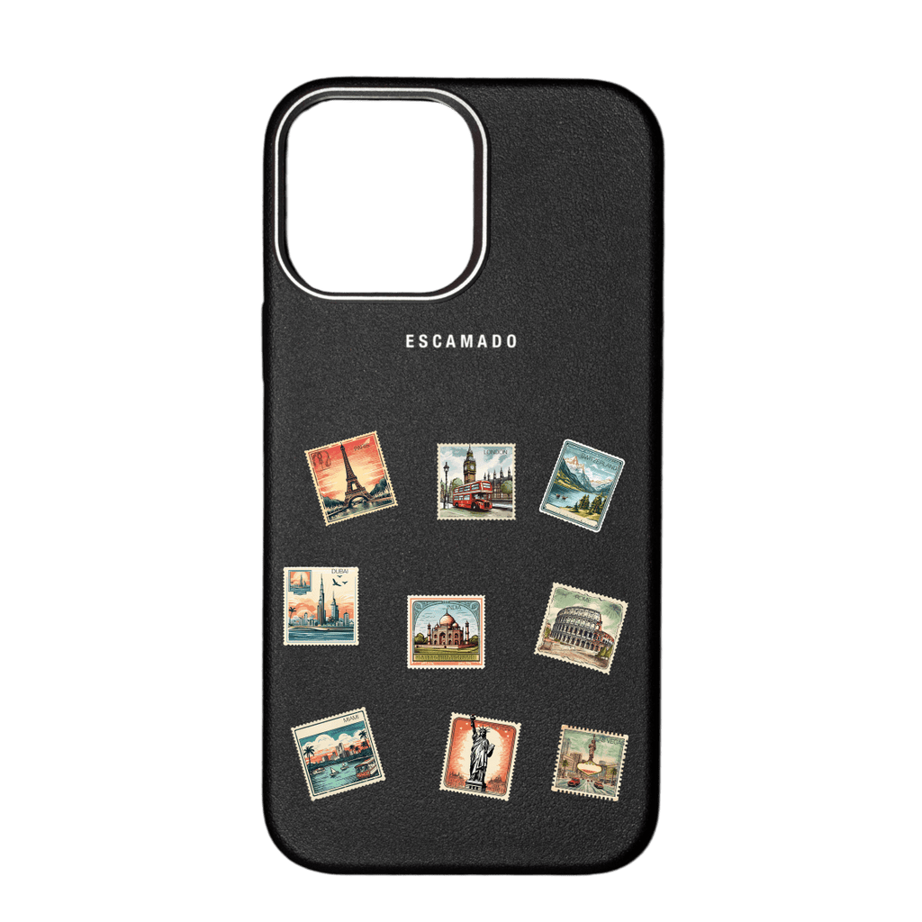 Travel Stamp - Leather iPhone Case