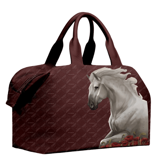 Travel Bag Leather - Rose Horse Maroon